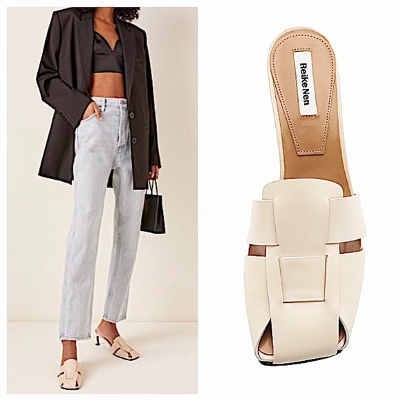 Reike Nen Shoes - NWT Reike Nen Woven Leather Mules in Cream